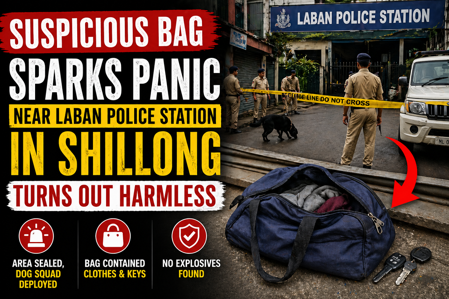 Suspicious Bag Sparks Panic Near Laban Police Station in Shillong, Turns Out Harmless